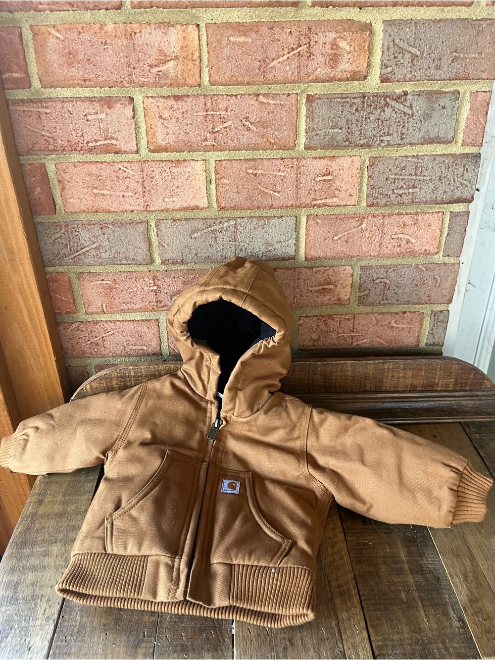 Carhartt Kids' Brown Hooded Duck Canvas Jacket